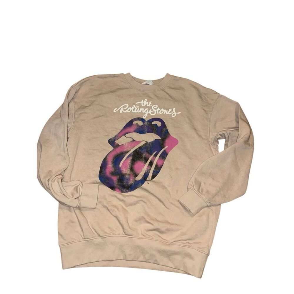 H&M Tan “The Rolling Stones” 16/18 Kids Crewneck long sleeve sweater #746